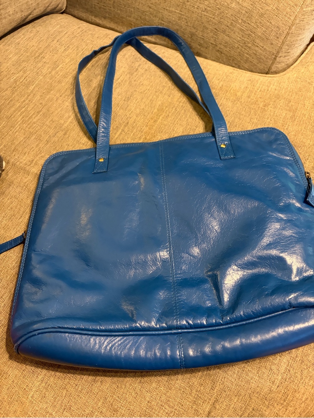 latico Deep Blue Leather Tote Bag